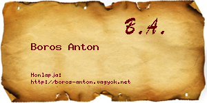 Boros Anton névjegykártya