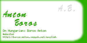 anton boros business card